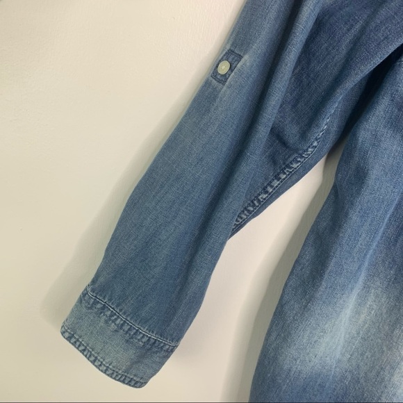 Talbots Denim Button Down Top size XLP roll tab - Picture 3 of 10